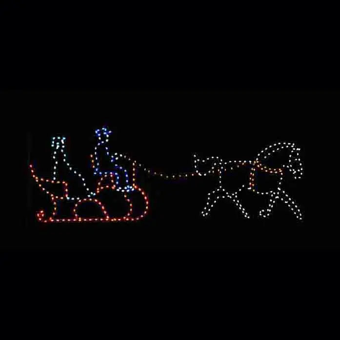 6' Classic Yuletide Sleigh & Horse Yard Decoration