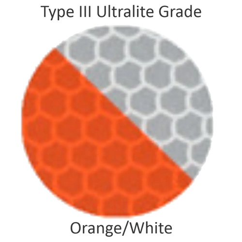 Pre-Striped Barricade Sheeting - Orange/White High Intensity - 7