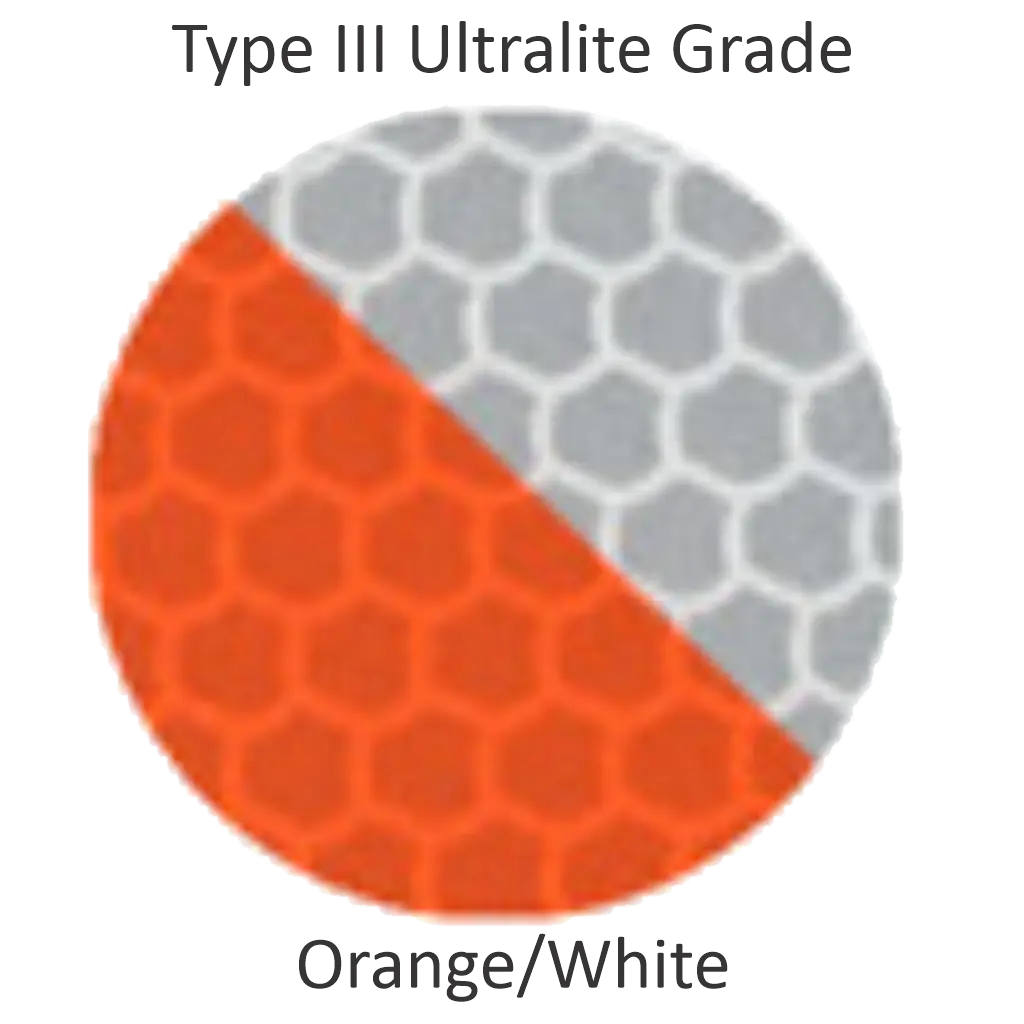 Pre-Striped Barricade Sheeting - Orange/White High Intensity - 7