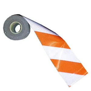 Pre-Striped Barricade Sheeting - Orange/White EG Type I - 7.75" x 50yd Roll