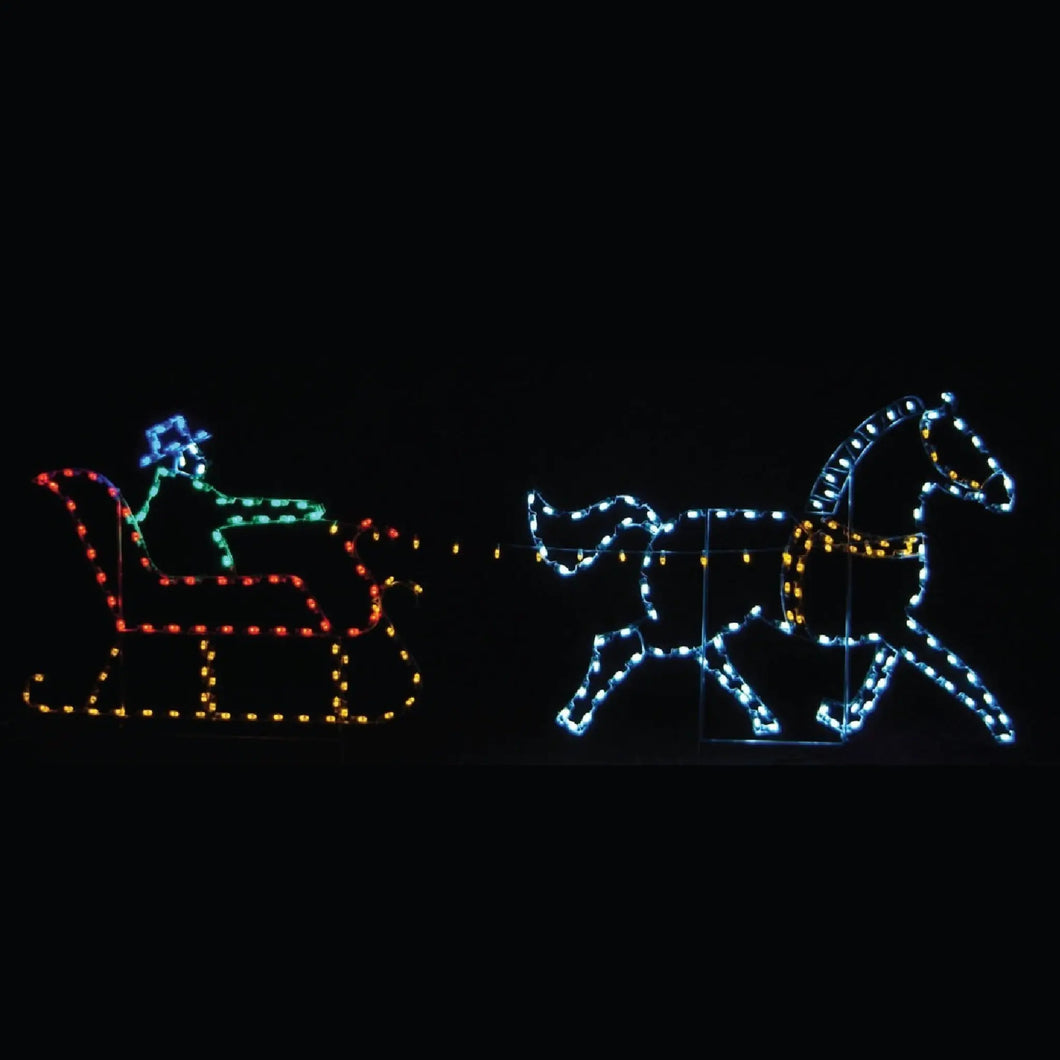 4.5' Horse & Sleigh Yard Decoration