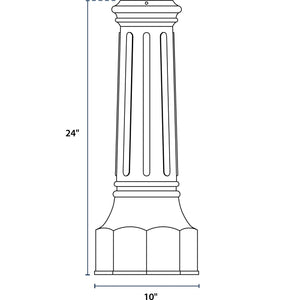 Decorative Two-Piece Base for 4"OD Round Poles - Black