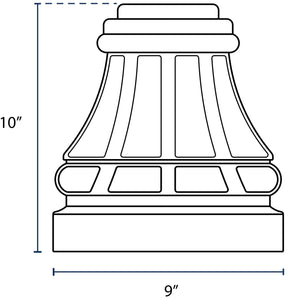 Decorative Two-Piece Base for 3"OD Round Poles - Black