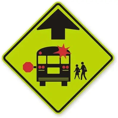 School Bus Stop Ahead