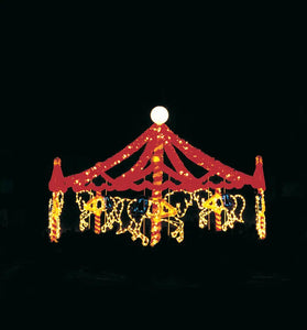 11.5' Five Horse Carousel Yard Decoration