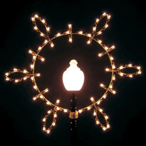 6' Lamp Post Silhouette Tear Drop Snowflake