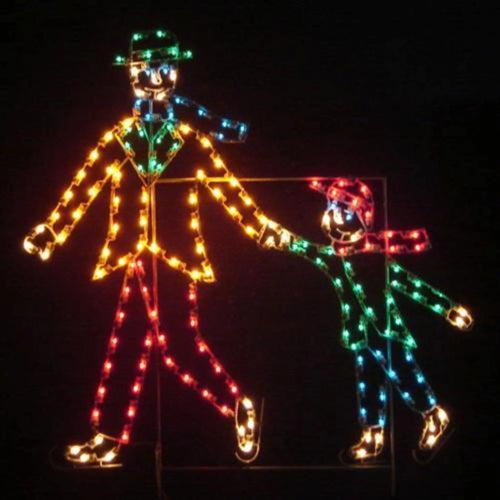 6-1/2' Man with Boy Skater Decoration