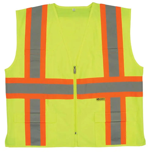 ANSI Class 2 Vest - Orange - Contrasting Stripes