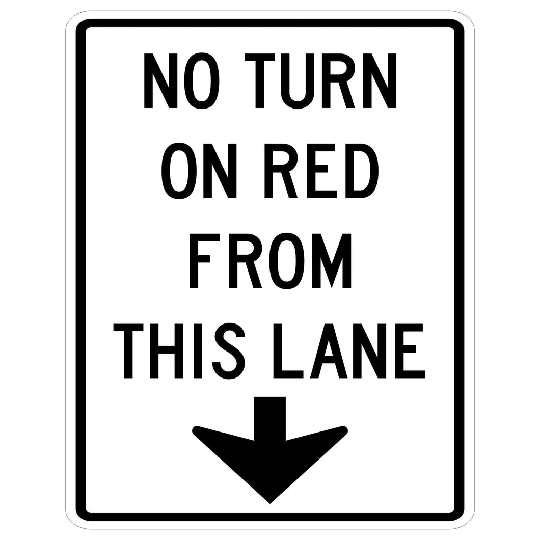 No Turn on Red From This Lane