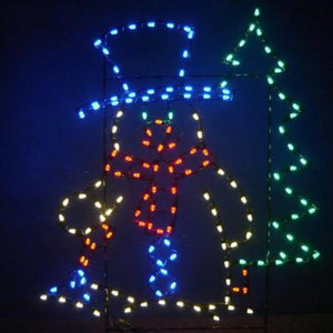 8' Snowman with Tree Yard Decoration