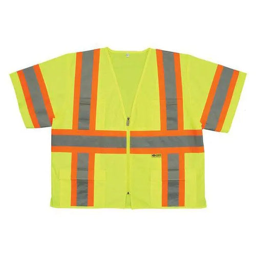 ANSI Class 3 Vest - Lime - Contrasting Stripes