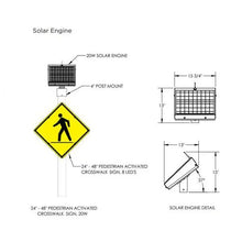 Load image into Gallery viewer, LED Enhanced Crosswalk Sign