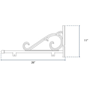 S Scroll Decorative Bracket - Black