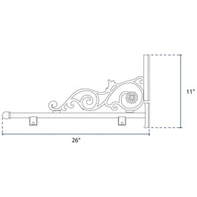 Load image into Gallery viewer, Flower-Vine Scroll Decorative Bracket - Black