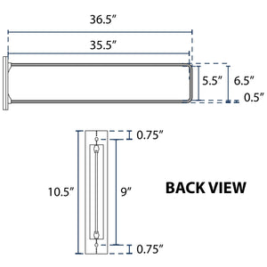 6"x36" Street Sign Trim Bracket - Black