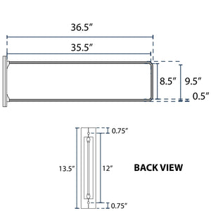 9"x36" Street Sign Trim Bracket - Black