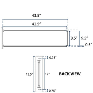 9"x42" Street Sign Trim Bracket - Black