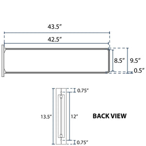 9"x48" Street Sign Trim Bracket - Black