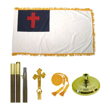 Load image into Gallery viewer, Christian Flag Presentation Set 3&#39;x5&#39; Colonial