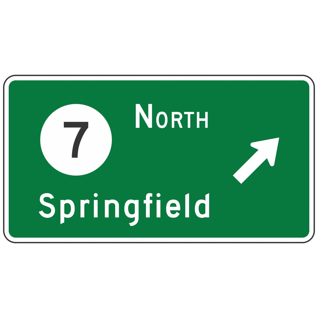 D1-1E  Exit Destination Sign