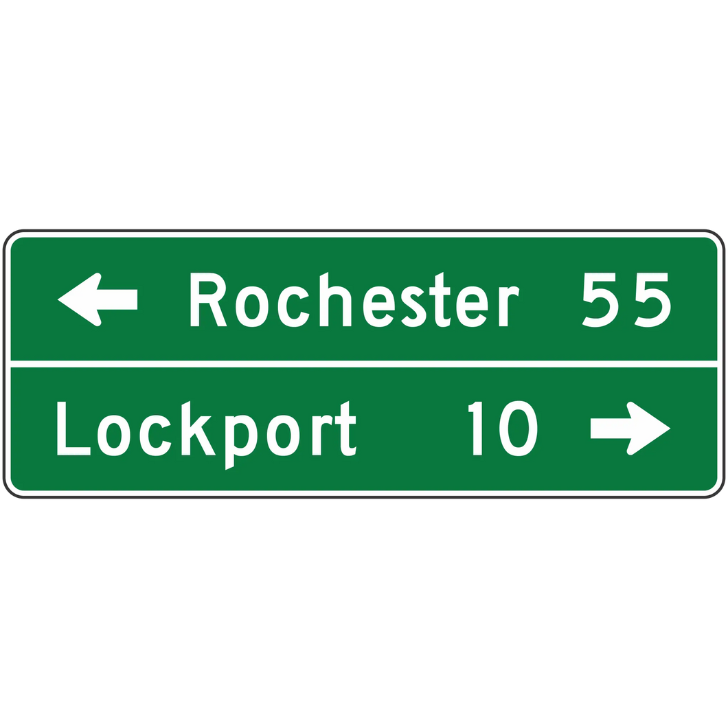 D1-2A  Destination & Distance Sign