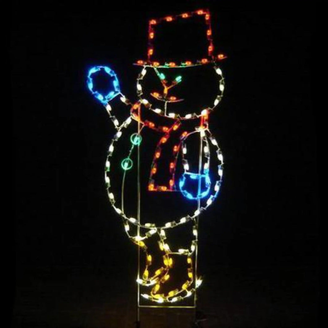 7' Snowman on Skates Yard Decoration