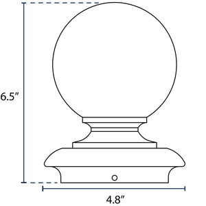 Ball Finial for 3" OD Round Post - Black