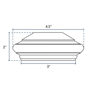 Cap Finial for 3" Square Post - Black