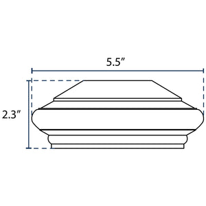 Cap Finial for 4" Square Post - Black