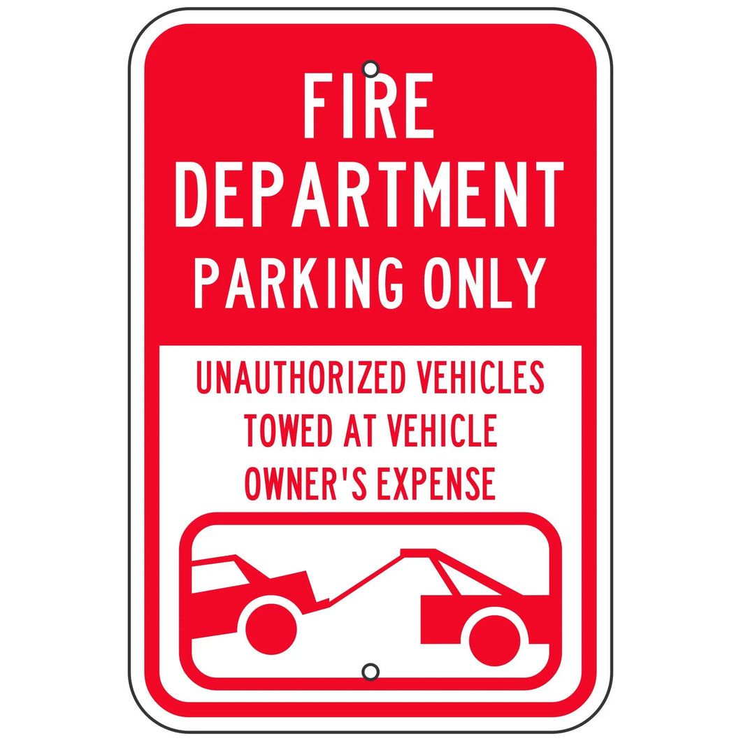 Fire Department Parking Only Sign 12