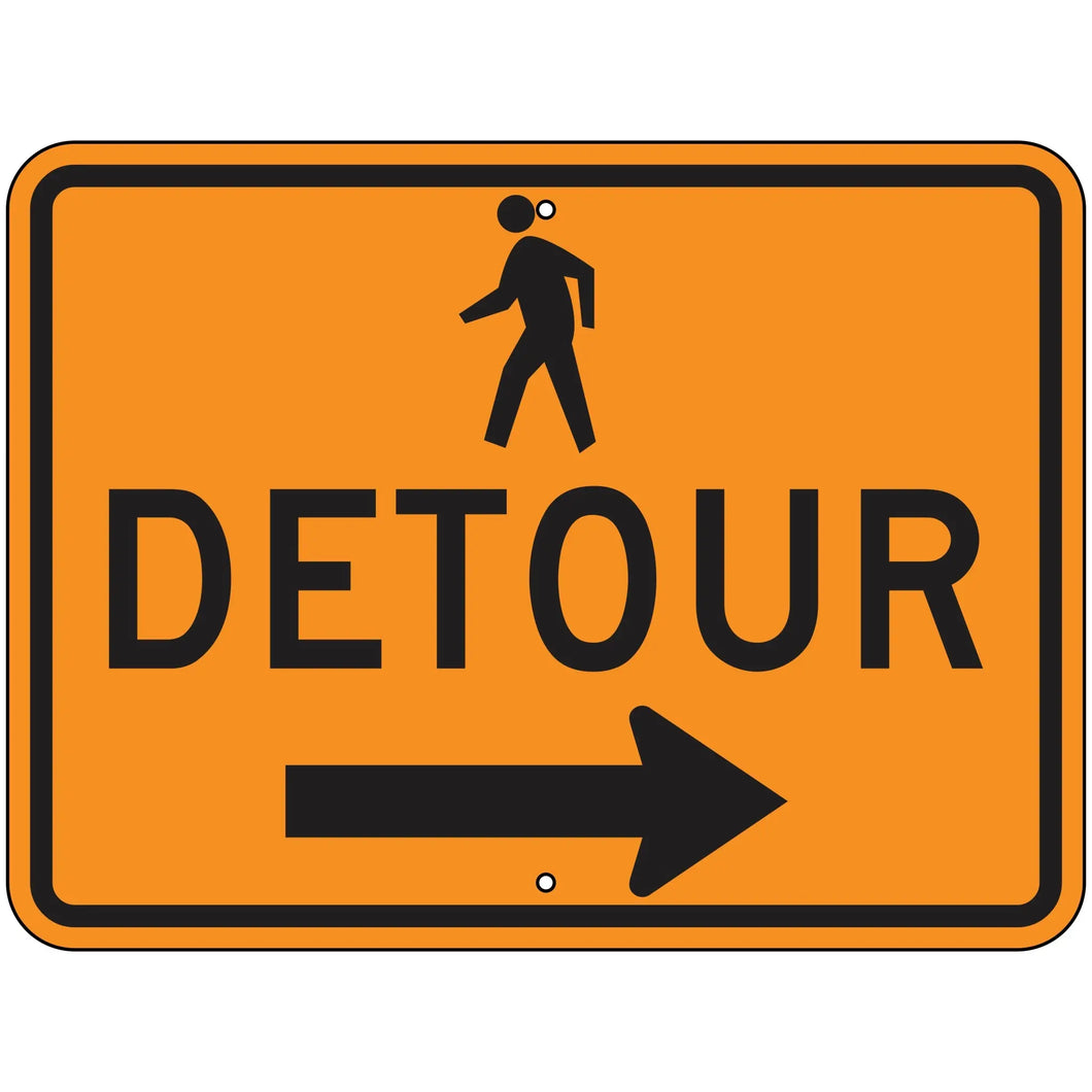 M4-9BR Pedestrian Detour Right Sign 30