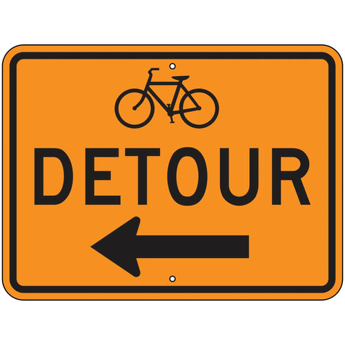 M4-9CL Bicycle Detour Left Sign