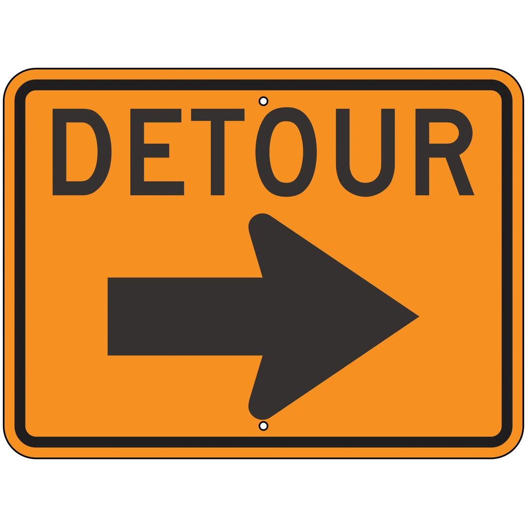 M4-9R Detour With Right Arrow Sign