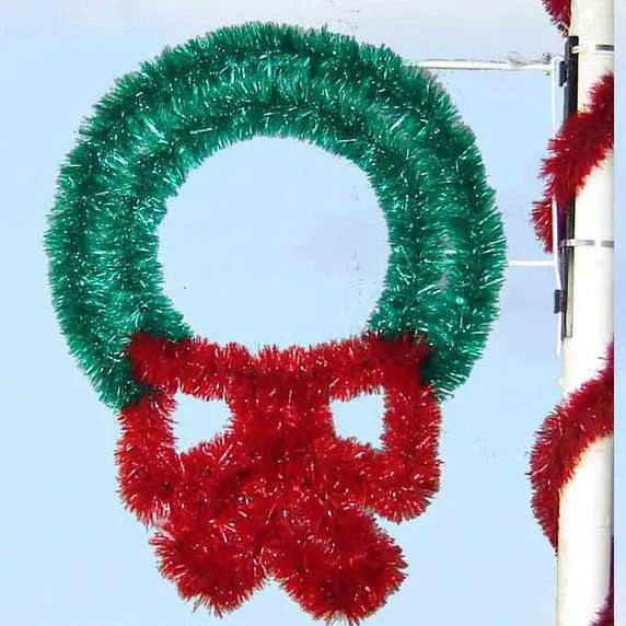 4' Garland Wreath - Pole Mount Decoration