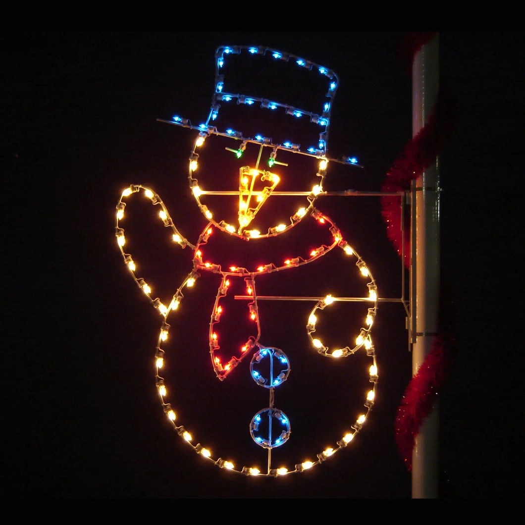 PM6SM 6' Snowman - Lighted Pole Mount Decoration