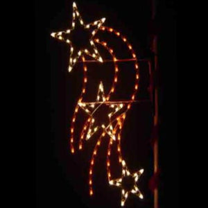 PMFS 8' Silhouette Falling Star Lighted Pole Mount Decoration