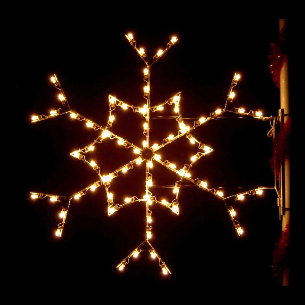 PMSFSP5 5' Silhouette Sparkle Snowflake - Lighted Pole Mount Decoration