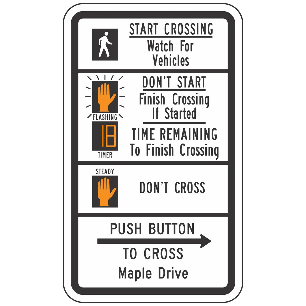 R10-3I Pedestrian Traffic Signal Sign