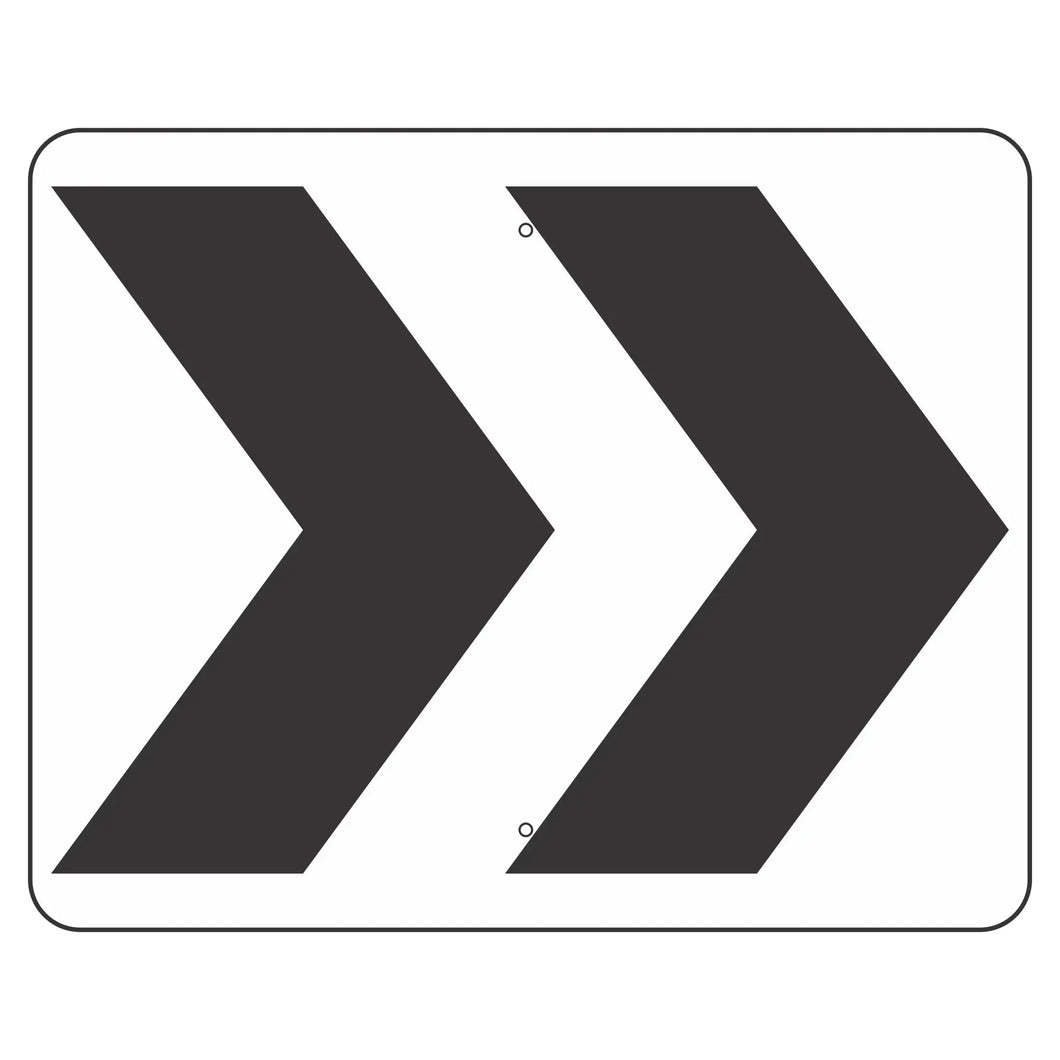 R6-4 Roundabout Directional (2 Chevrons) Sign 30