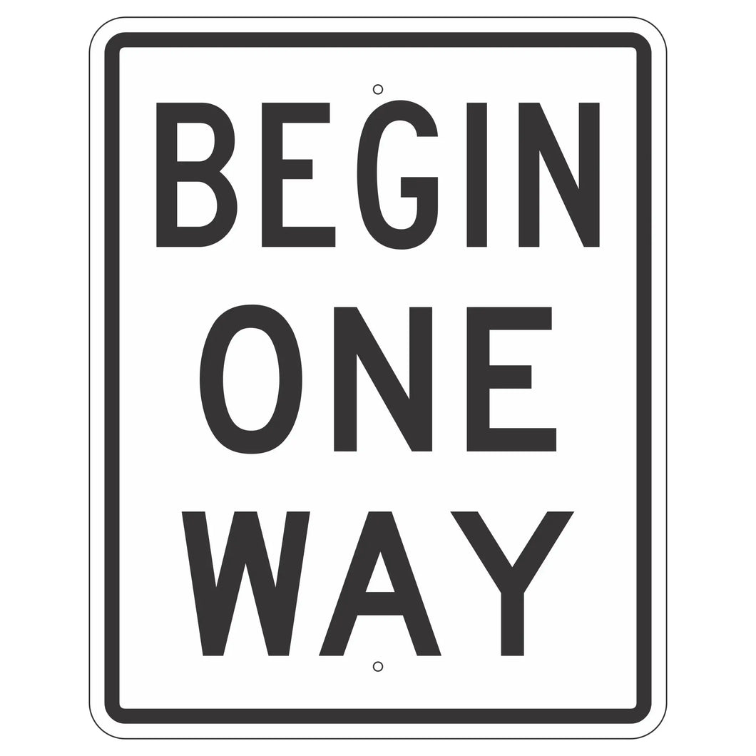 R6-6 Begin One Way Sign