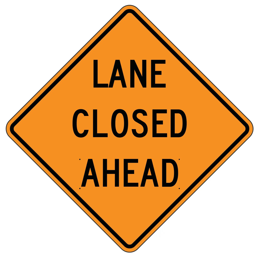 Lane Closed Ahead - Roll-Up Sign