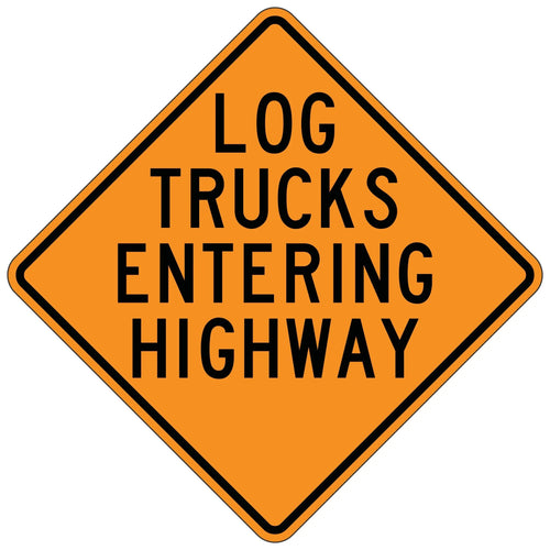 Log Trucks Entering Highway - Roll-Up Sign