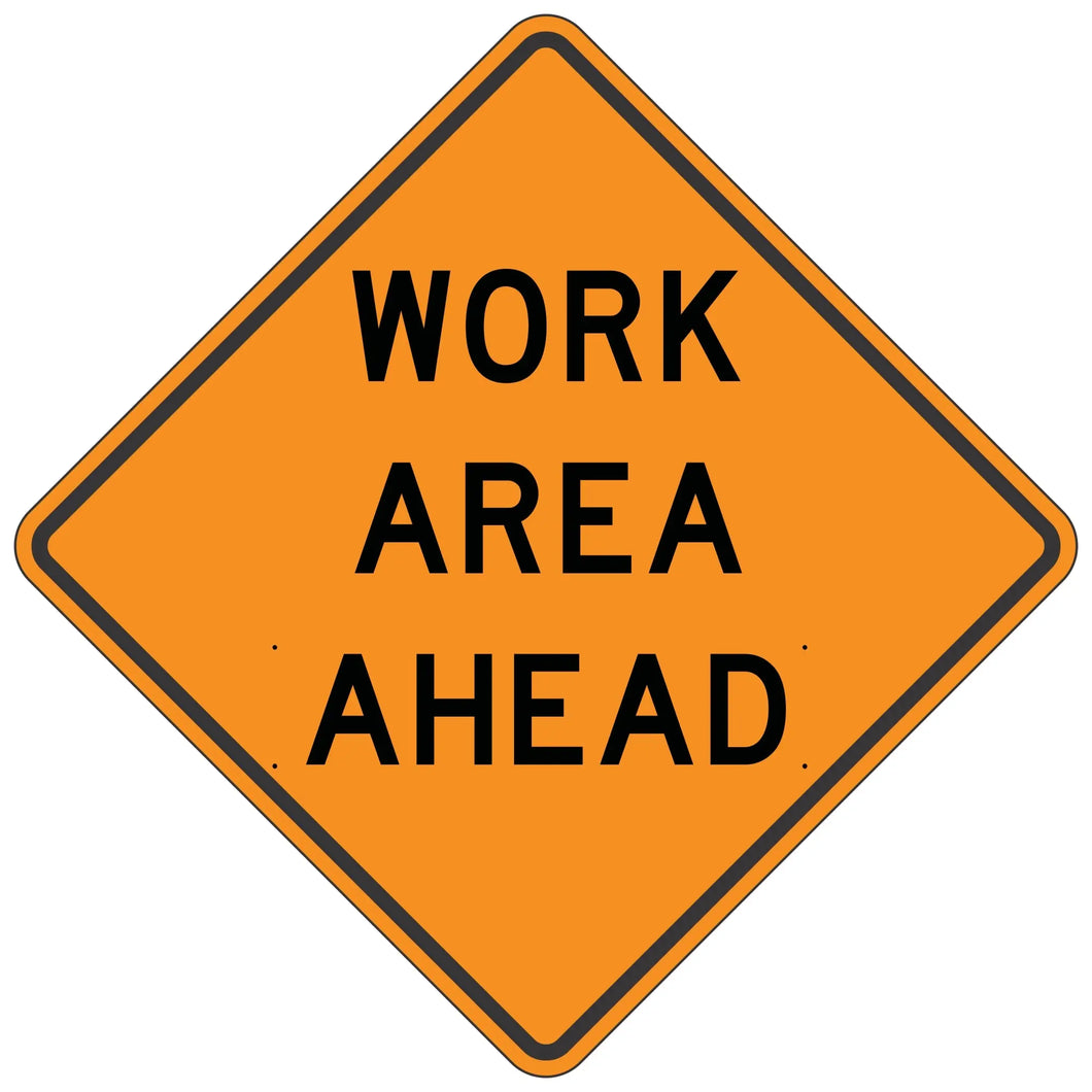 Work Area Ahead - Roll Up Sign