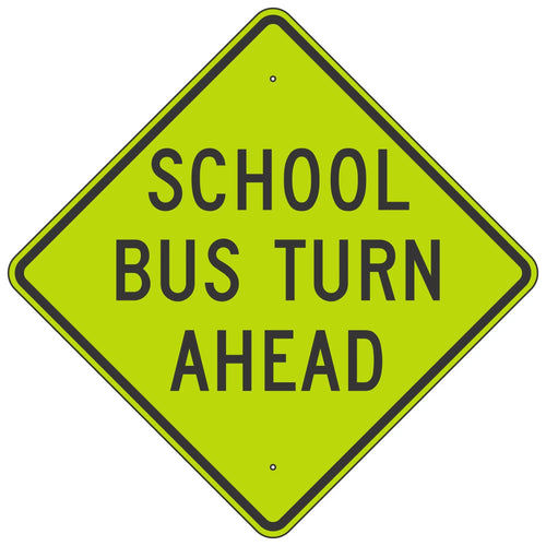 S3-2 School Bus Turn Ahead Sign