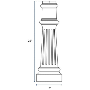 Decorative Two-Piece Base for 3"OD Round Poles - Black