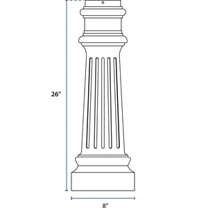 Decorative Two-Piece Base for 4"OD Round Poles - Black