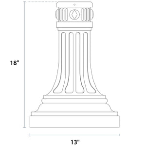 Decorative Two-Piece Base for 4"OD Round Poles - Black