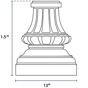 Decorative Slip-Over Base for 3"OD Round Poles - Black