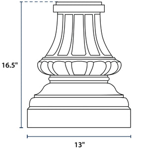 Decorative Slip-Over Base for 4"OD Round Poles - Black