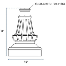 Load image into Gallery viewer, Decorative Two-Piece Base for 3&quot;OD Round Poles - Black